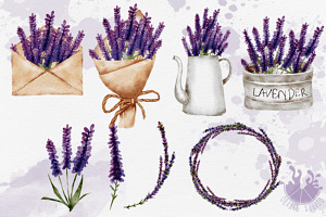 Watercolor Lavender Clipart