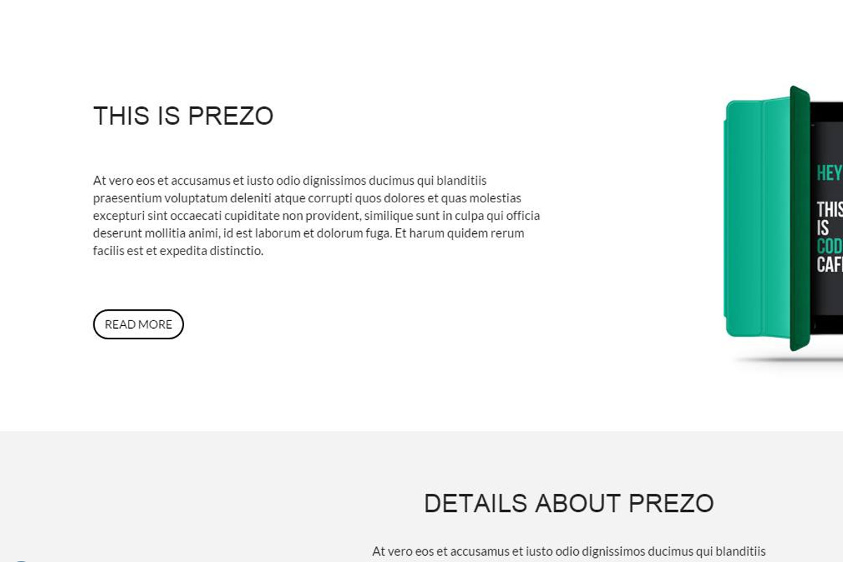 PREZO responsive business template, a Bootstrap Template by Bootstraptor (Photo 3 of 3)