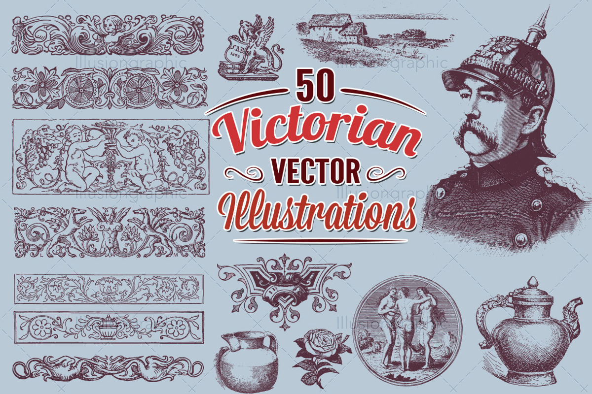 Victorian Vector Art Illustrations 1, a Decorative Illustration by ...