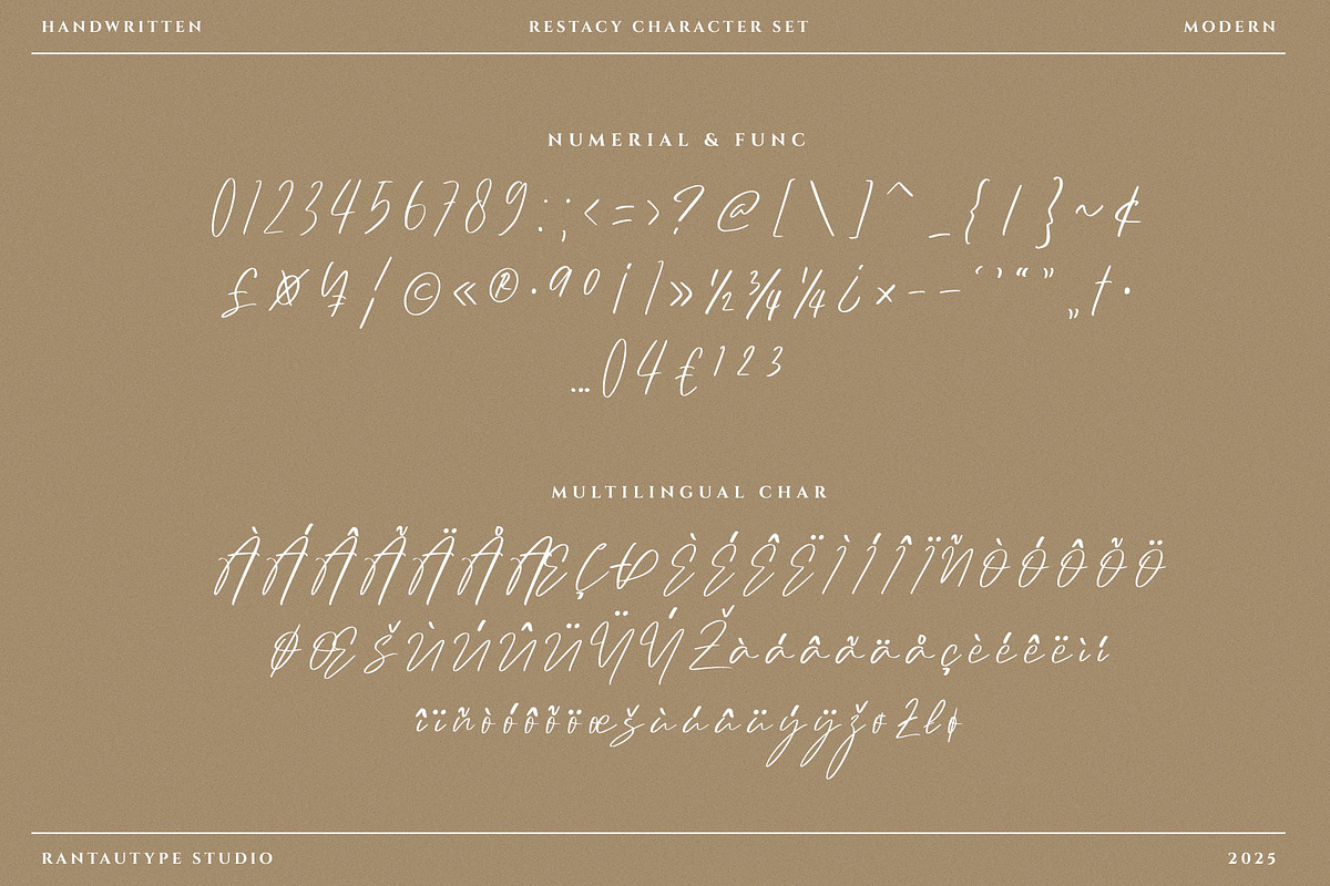 Restacy Modern Handwritten Font, a Handwritten Font by RantautypeStudio (Photo 19 of 19)