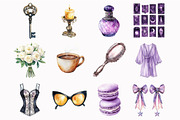 Watercolor Day & Midnight Clipart, an Illustration by Design Market (Thumbnail 2 of 5)