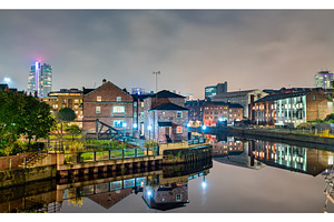 View of leeds with the aire river in stock photo containing leeds and river, an Architecture Photo by Leonid Andronov