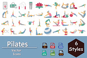 Pilates Fitness Vector Icons Pack, a Solid Icon by Vector Portal (Thumbnail 1 of 6)