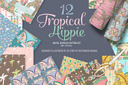 Tropical Hippie Seamless Pattern Set, a Pattern Graphic by Sketchbook Designs (Thumbnail 1 of 7)