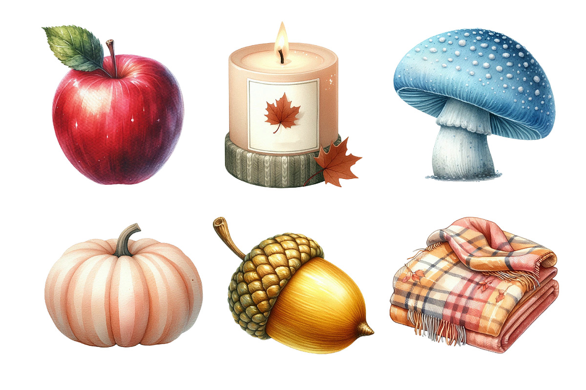 Watercolor Autumn Clipart, an Illustration by Daily.Designs (Photo 4 of 5)