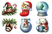 Peeking Christmas Sublimation Cipart, an Illustration by Daily.Designs (Thumbnail 4 of 5)