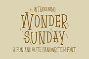 Wonder Sunday - Cute Display, a Handwritten Font by tebaltipislab (Thumbnail 1 of 9)