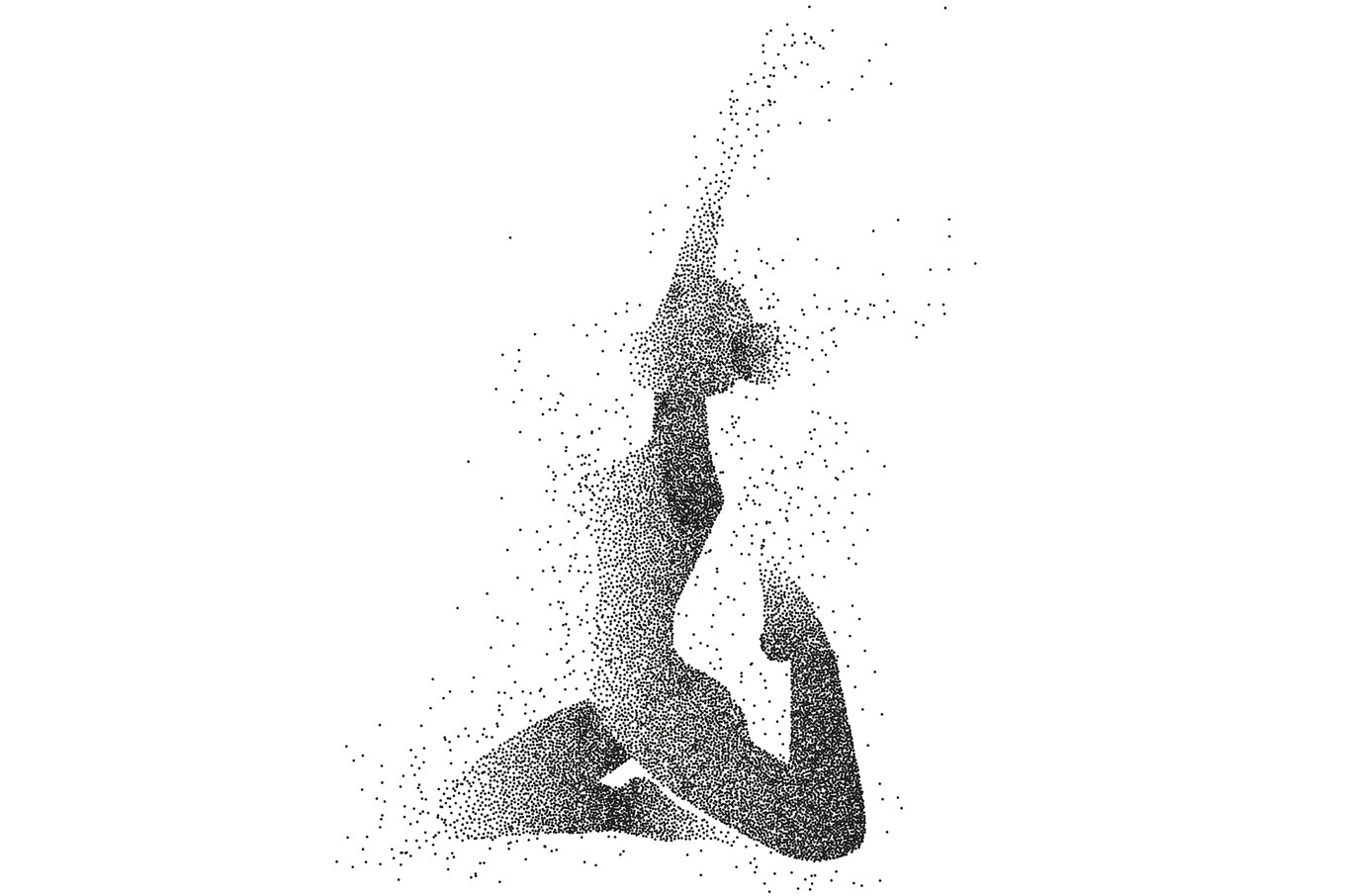 Vector particle illustration of the female yoga. | Healthcare ...