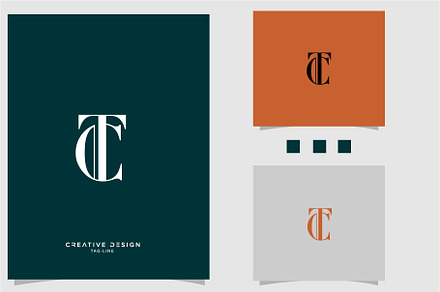 Alphabet Letters Icon Logo CT or TC