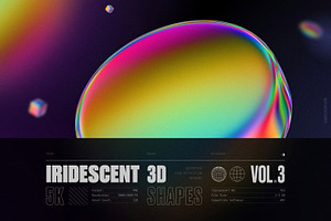 Iridescent Geometric 3D Shapes Vol.3