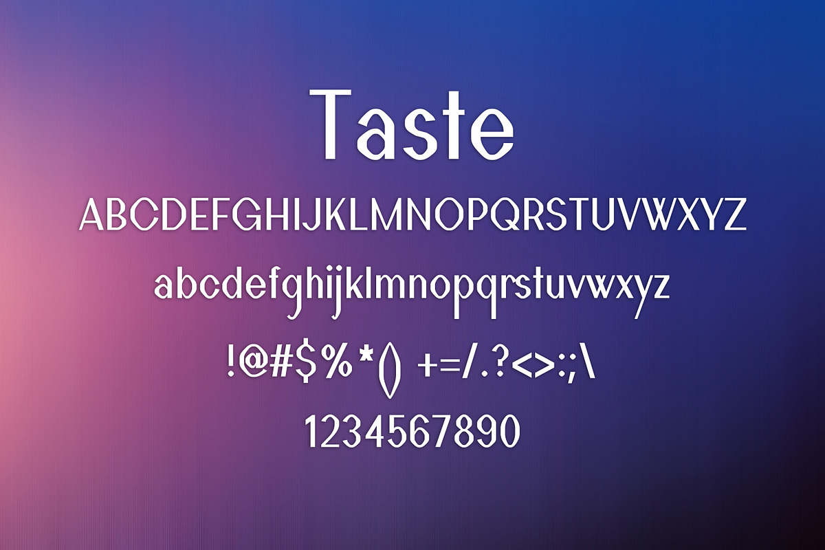 TASTE font preview 2