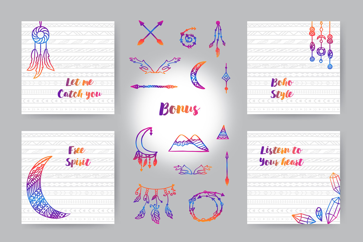 16 Boho cards, a Card Template by Alla_Ri_Shop (Photo 4 of 4)