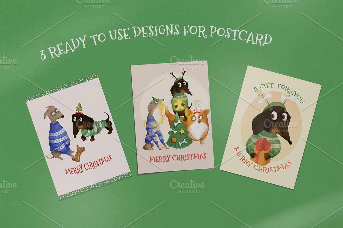 Christmas Puppies, a Seasonal Illustration by YuNa (Photo 4 of 11)