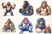 Bigfoot Holding Beer 4th of July PNG, an Illustration by DreamCafeArt (Thumbnail 3 of 6)