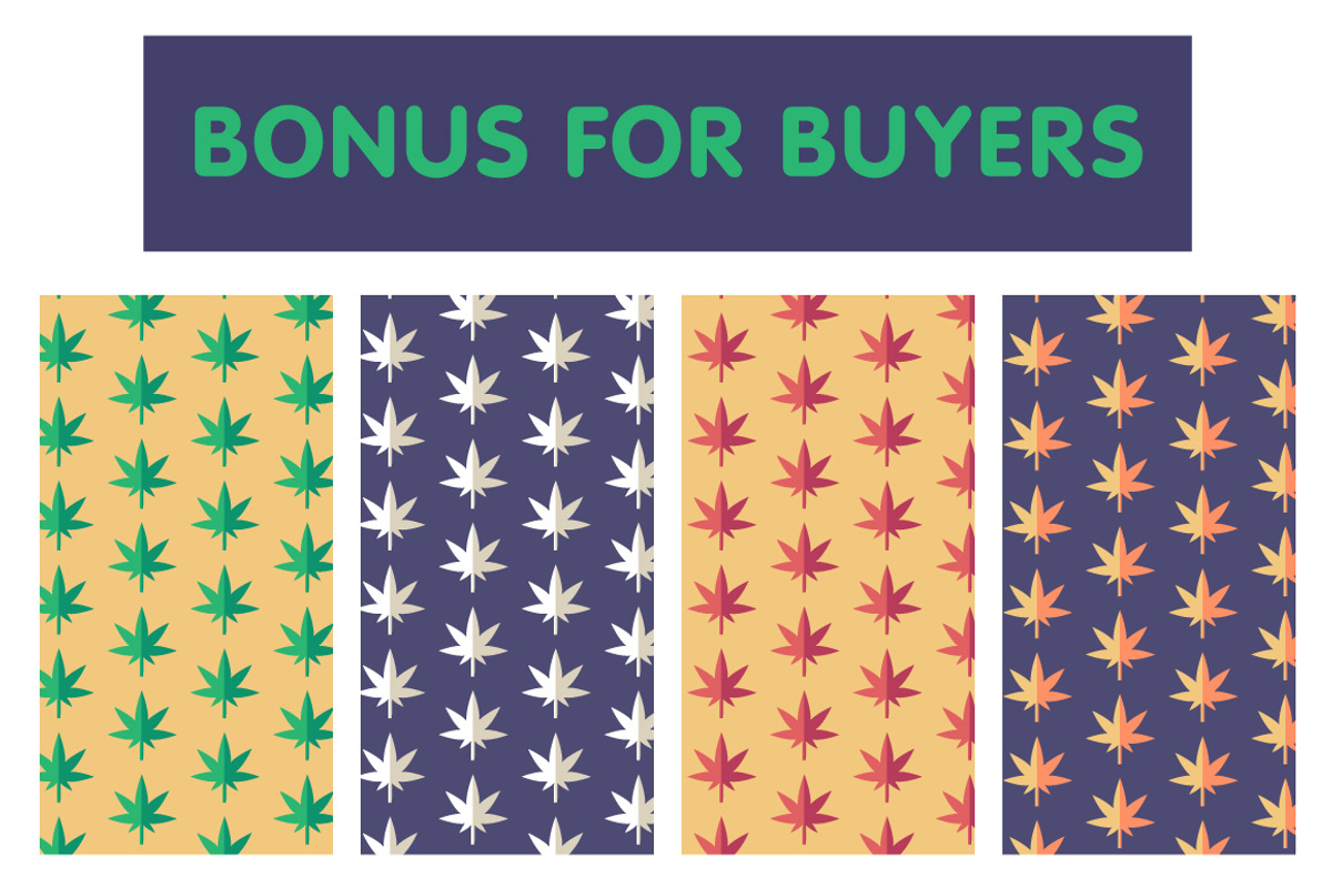 Marijuana Patterns (+ Bonus!), a Pattern Graphic by Chau (Photo 3 of 5)