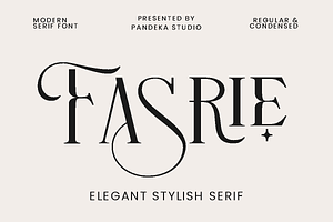 Fasrie - Ligature Serif Font, a Serif Font by Pandeka Studio
