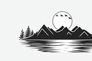 Mountain Tree Silhouette Bundle, a Graphic by hafijul (Thumbnail 6 of 8)