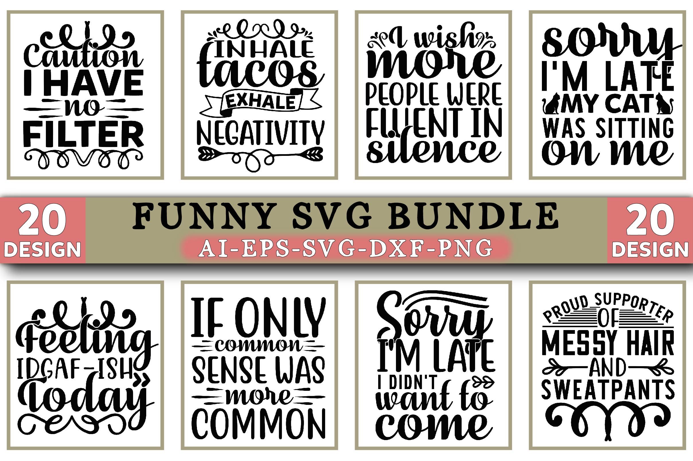 Funny Svg Bundle, a Work Illustration by Designking