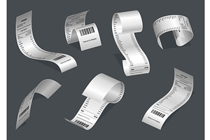 Payment check and receipts with