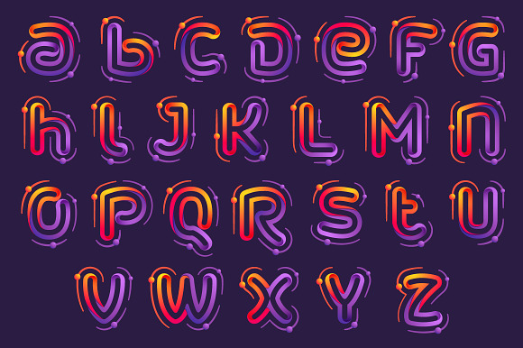 Colorful Letters With Atoms Orbits