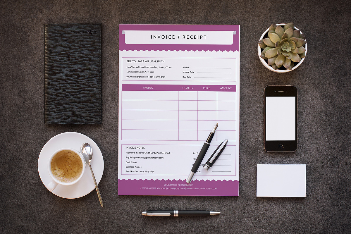 Simple Invoice Template-V296, a Stationery Template by Template Shop (Photo 1 of 2)
