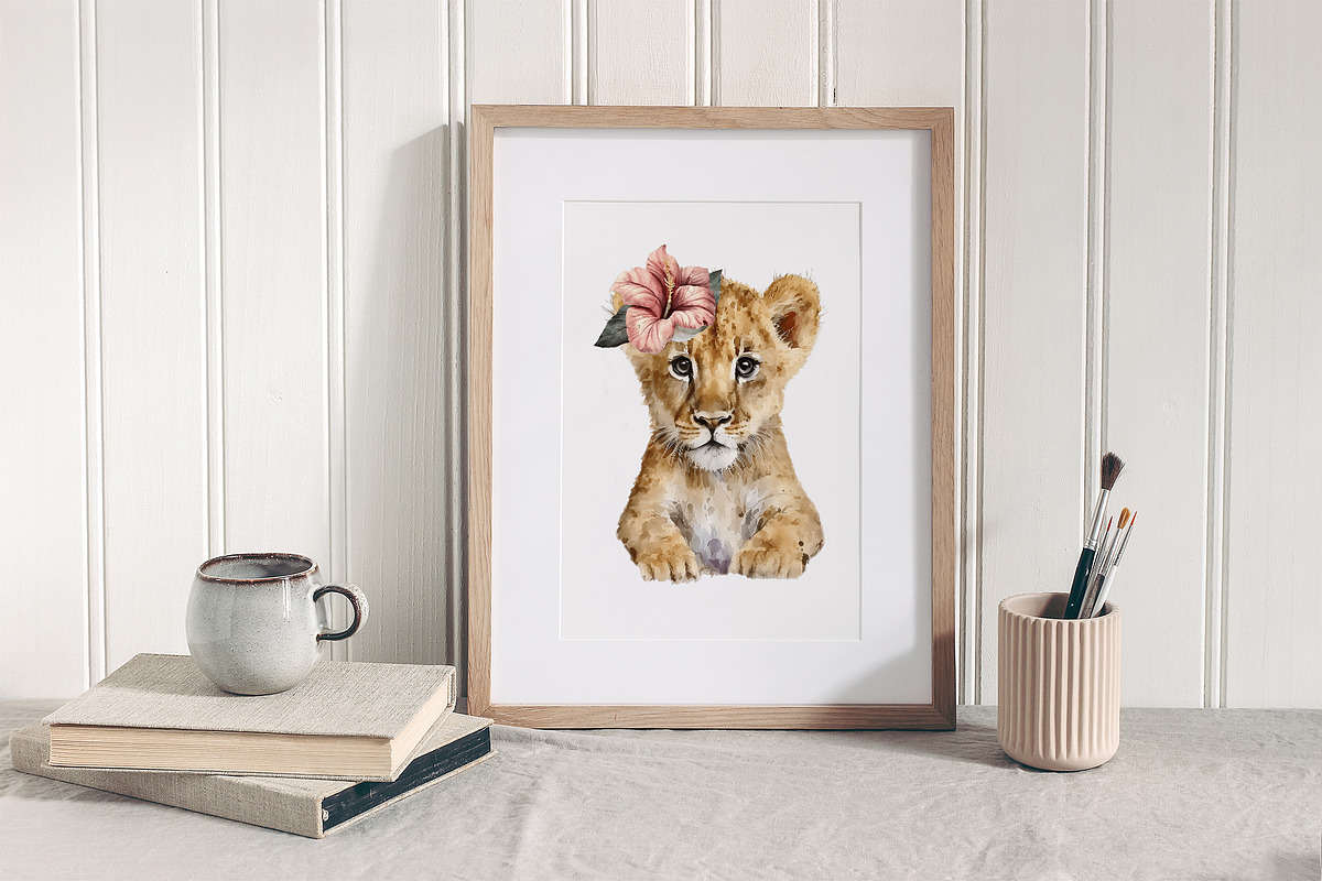 Watercolor Safari Baby Animals, an Animal Illustration by Elena Dorosh (Photo 3 of 7)