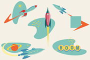 Vector Retro Rockets, a Technology Illustration by Carolyn Packard Design (Thumbnail 3 of 9)