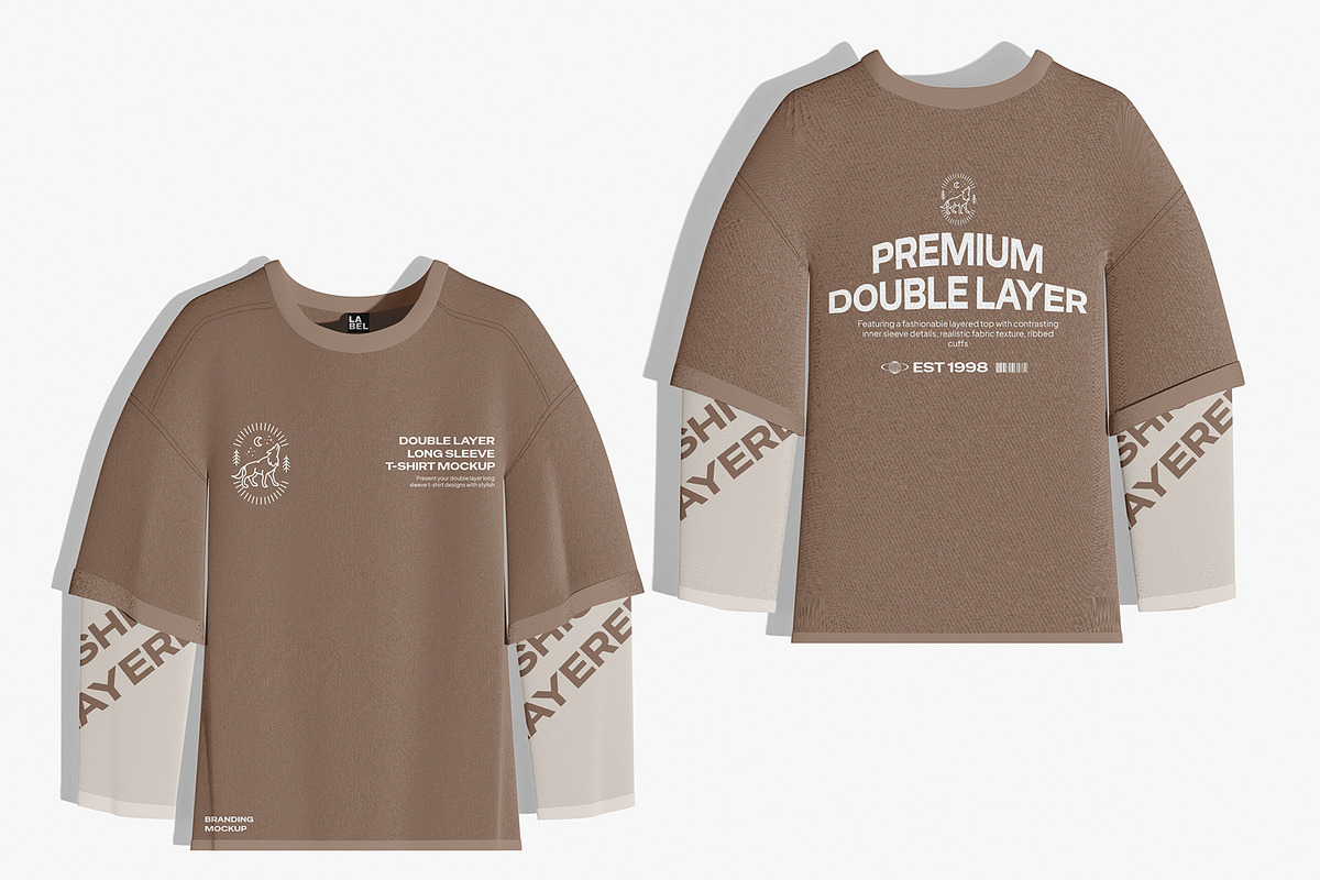 Double Layer Sleeve T-shirt Mockup, a Shirt Mockup by Unerispace (Photo 2 of 5)
