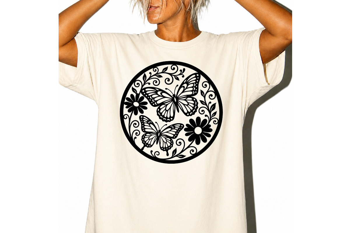 Floral Butterfly Laser Cut SVG, an Object Graphic by DreamCafeArt (Photo 4 of 4)