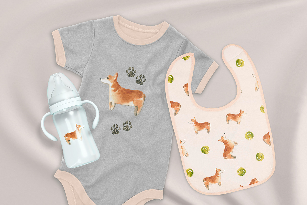 Adorable Dogs. Watercolor set., an Animal Illustration by Ola_Vola (Photo 2 of 8)