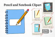 Pencil and Notebook Clipart, a Graphic by Artnoy (Thumbnail 1 of 5)