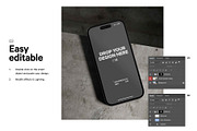 Concrete iPhone 14 Mockup, an iPhone Mockup by HAZARD MOCKUPS (Thumbnail 3 of 8)