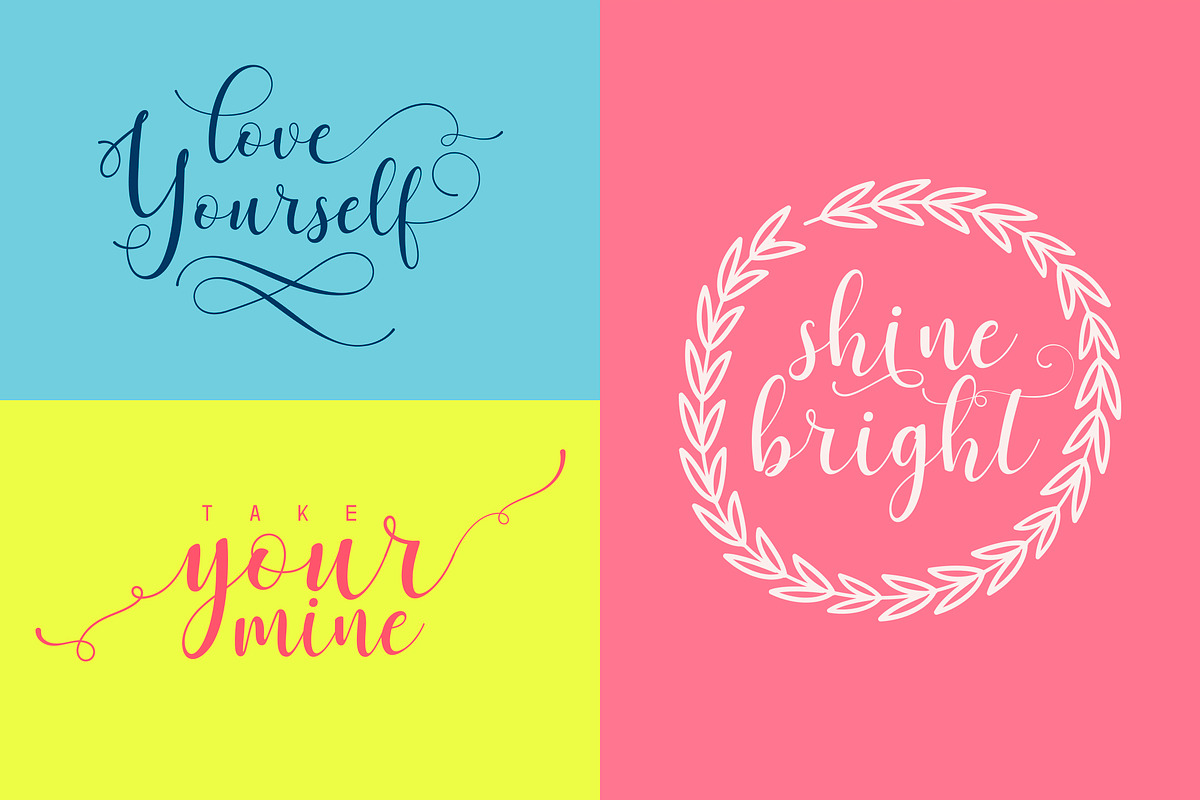 Asyiela Script Font Collection preview 8