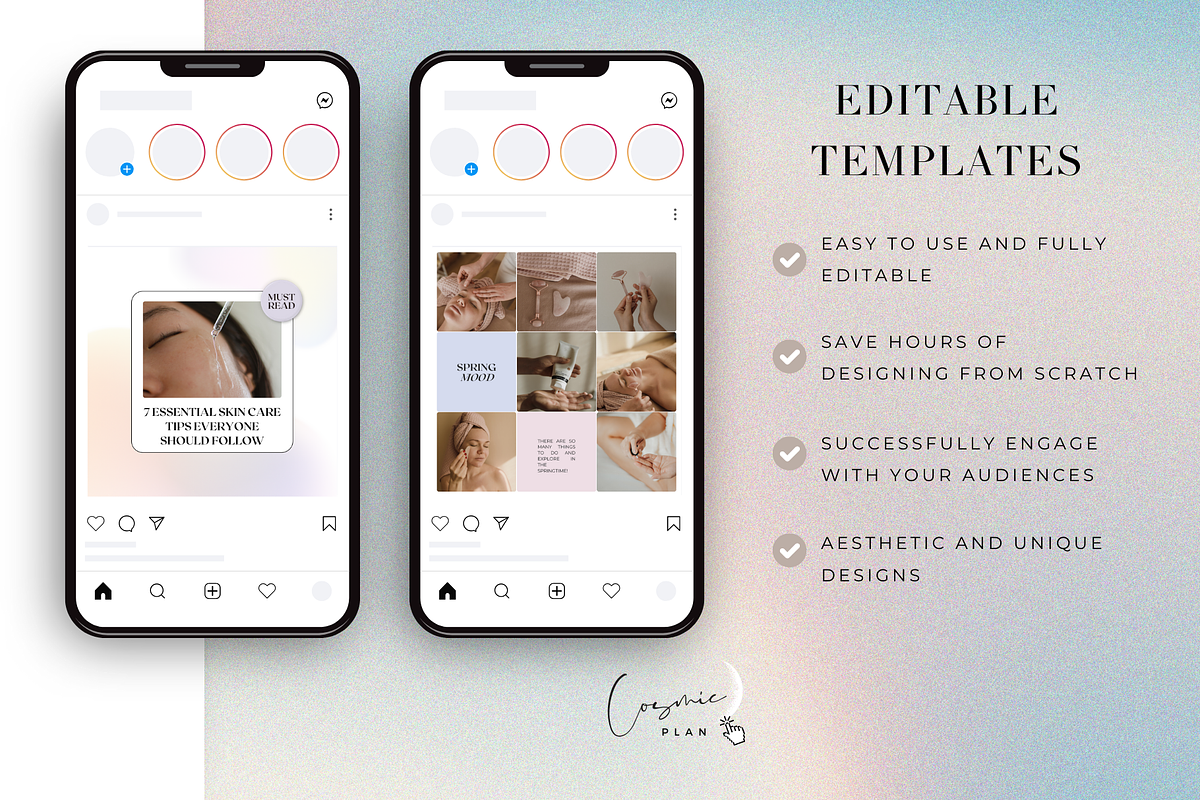 Beauty Instagram Templates, Skincare, a Social Media Template by Cosmic Design (Photo 6 of 9)