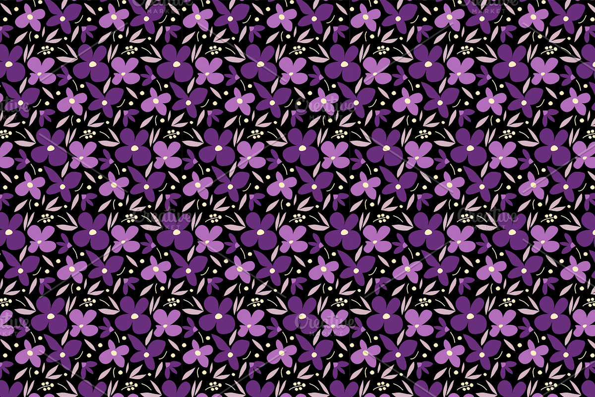 Mauve Floral Patterns, a Pattern Graphic by Lyolya Profitrolya (Photo 2 of 6)