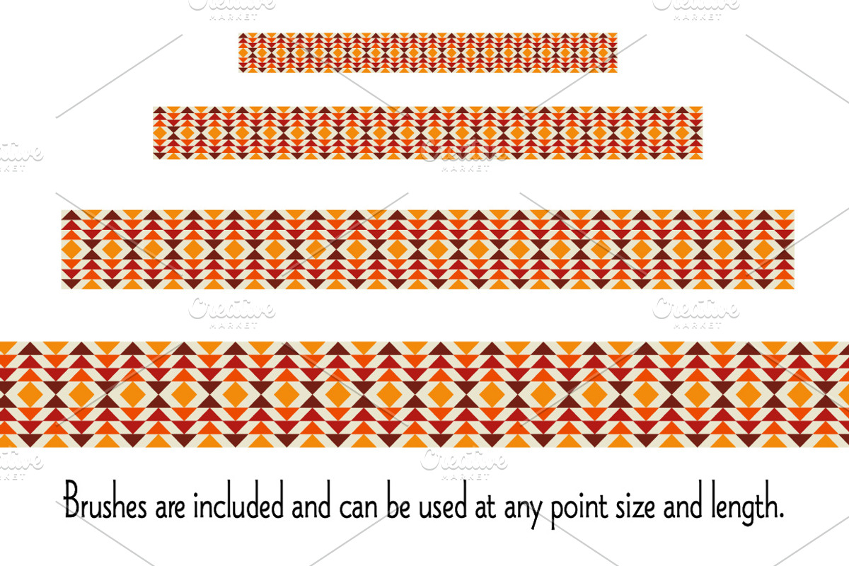 Orange Southwestern Border Patterns, a Brush Add-On by Melissa Held Designs (Photo 3 of 3)