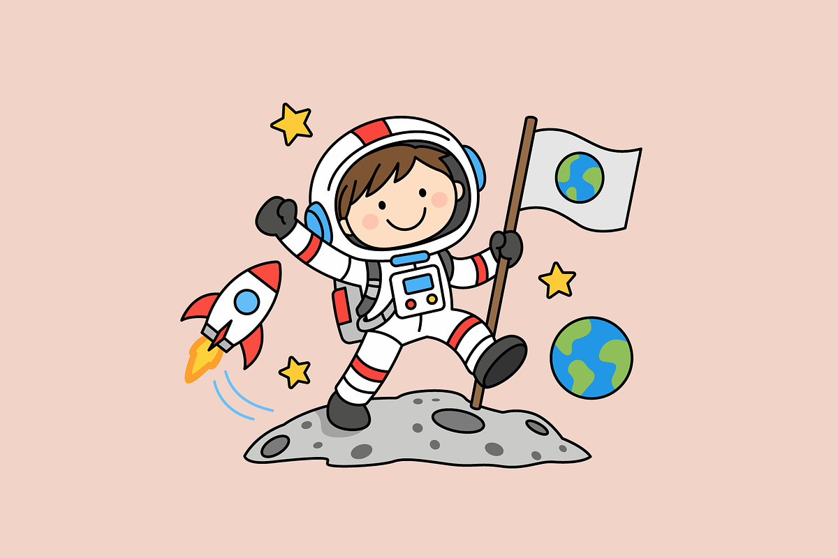 Space Explorer Astronaut Cartoon, a Person Illustration by Artpon Illustration (Photo 3 of 3)