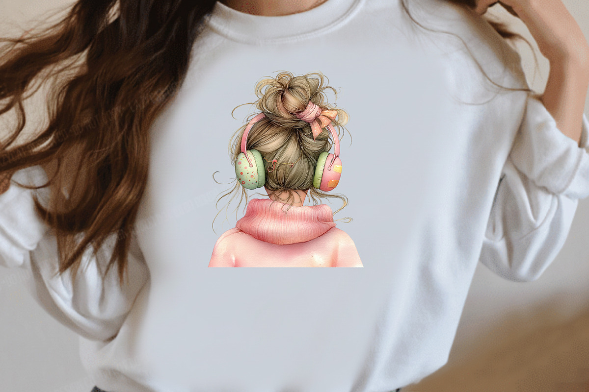 Messy Bun Spring Girls Clipart, an Illustration by Designworld (Photo 7 of 8)