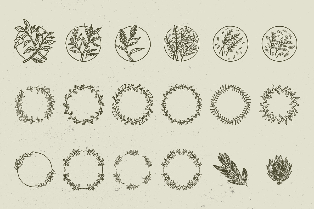 50+ Hand Drawn Floral Logo & Badges, a Branding & Logo Template by Wortfice (Photo 3 of 9)