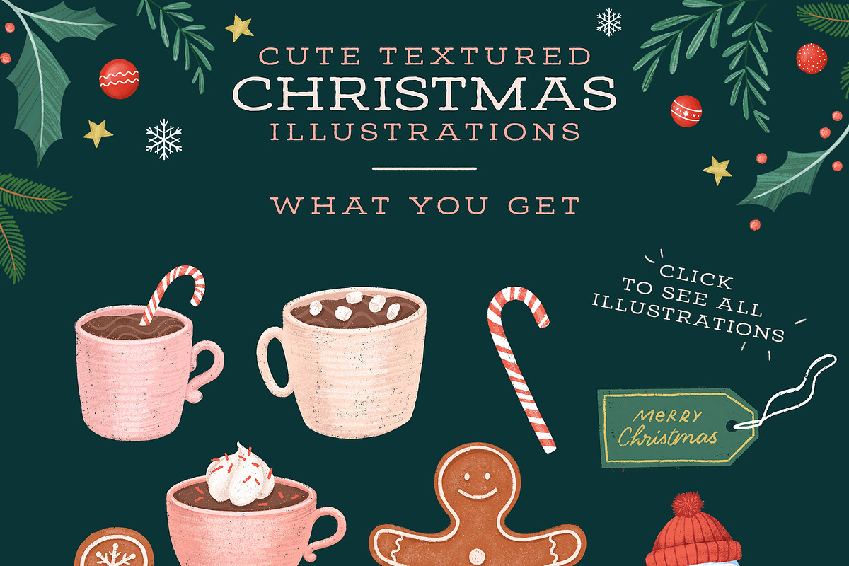 Textured Christmas Illustrations, a Texture Illustration by Ramona Schratt (Photo 4 of 4)