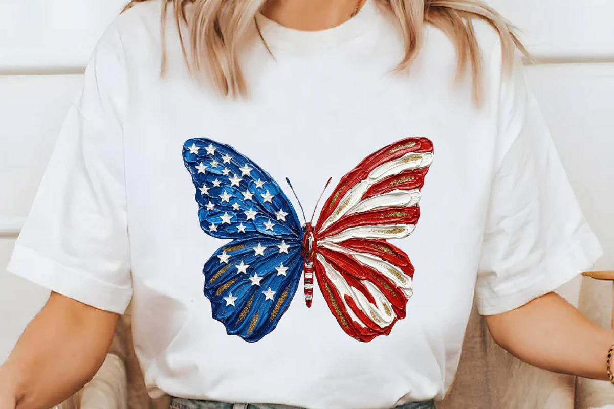 Brushstroke Patriotic Butterfly Png, an Illustration by designcity5 (Photo 1 of 9)