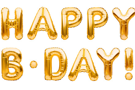 Words HAPPY B-DAY made of balloons