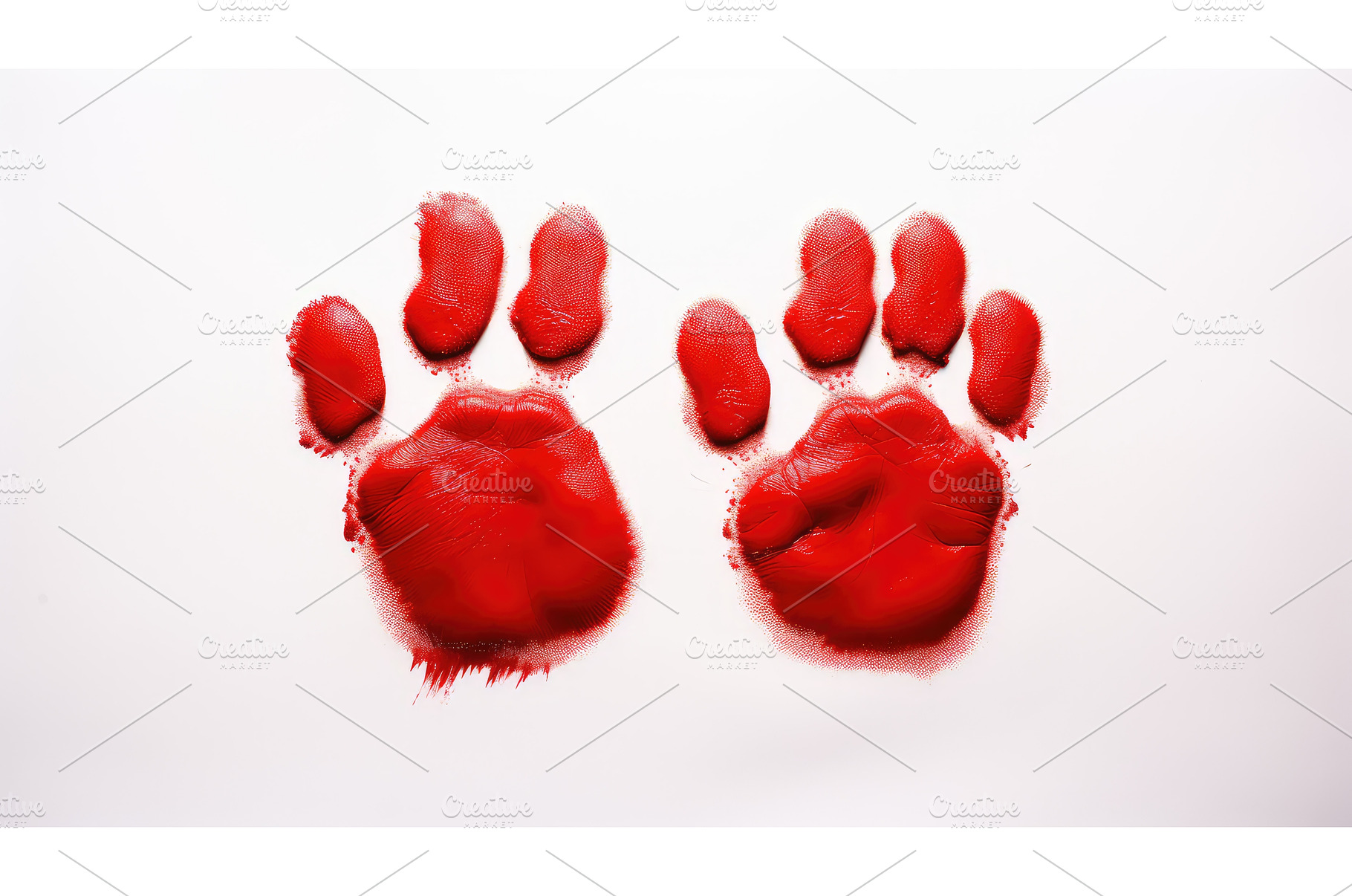 paint red paw ai generated, an Abstract Photo by pikepicture