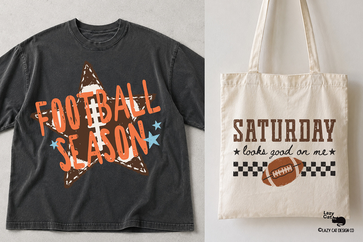 Football Brushstroke Designs, an Object Graphic by Lazy Cat (Photo 5 of 8)