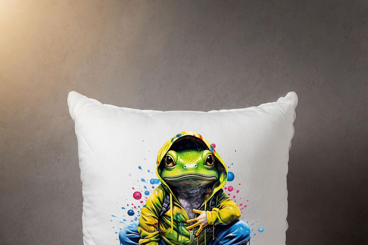 Cool frog wearing hoodie., an Animal Illustration by yod67 (Photo 6 of 9)
