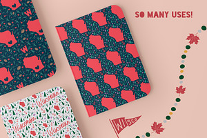 Wisconsin Illustrations Patterns Set