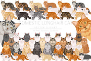 Domestic longhair cat, an Animal Illustration by pet design shop (Thumbnail 1 of 6)