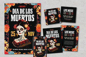Dia Muertos Print & Social Media, a Print Template by McLittle Stock