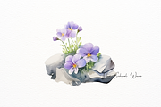 Watercolor Alpine Flowers Clipart, a Decorative Illustration by New-School-Wave (Thumbnail 3 of 6)