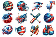 Patriotic Sports Elements Clipart, an Illustration by Dream Creation (Thumbnail 3 of 4)